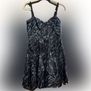 BCBGMaxAzria Silk Pleated Mini Dress